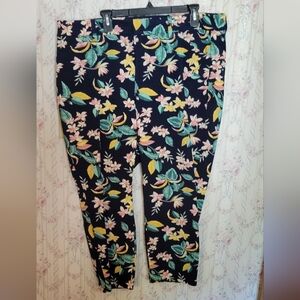 Pixie High Rise Tropical Floral Pants Secret Slim Pocketv 18 Plus Short